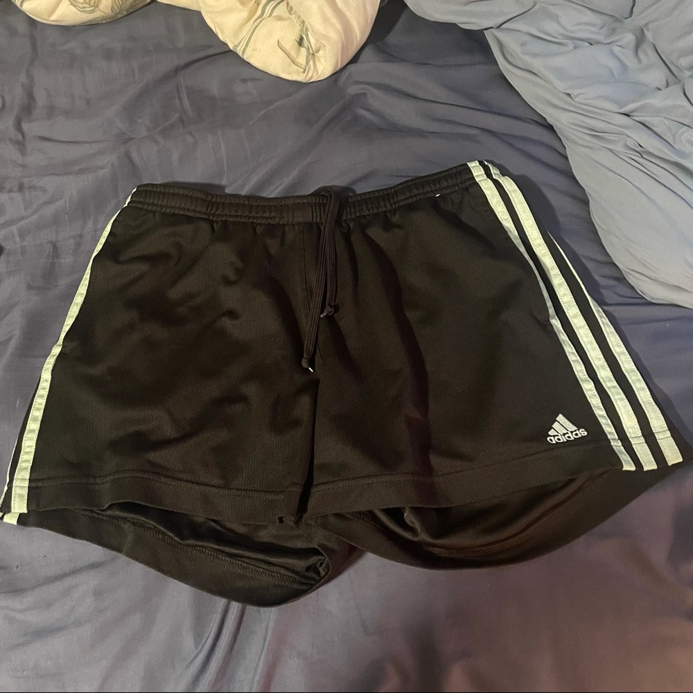 Medium adidas shorts mint green stripses